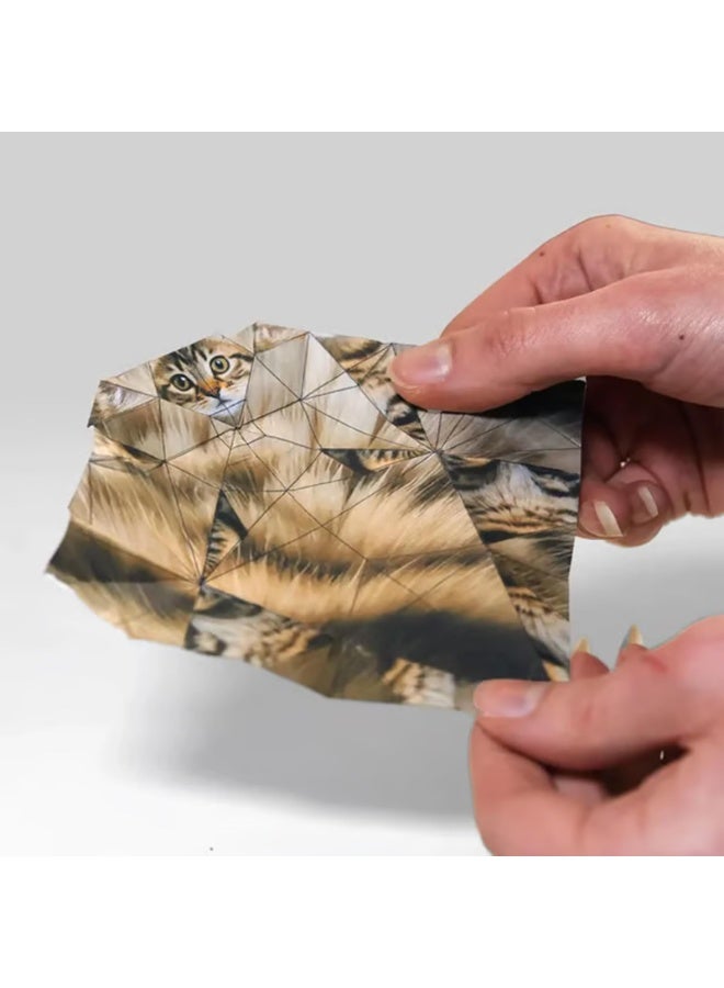 DIY Paper Cats Kit, Cute Kitten Origami Papercraft Kit, Fun 3D Paper Dog & Cat & Dinosaur Models, Animal Papers Sculpture for Teens & Adults, Decorative Papercraft Craft Set, DIY Art Gift (Cat) - Image 4