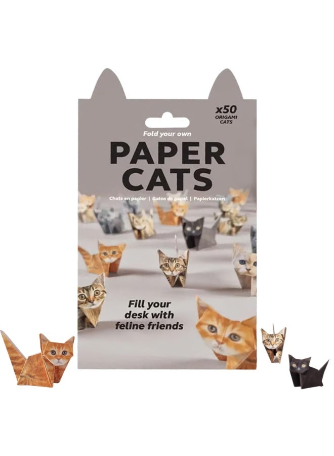 DIY Paper Cats Kit, Cute Kitten Origami Papercraft Kit, Fun 3D Paper Dog & Cat & Dinosaur Models, Animal Papers Sculpture for Teens & Adults, Decorative Papercraft Craft Set, DIY Art Gift (Cat) - Image 1
