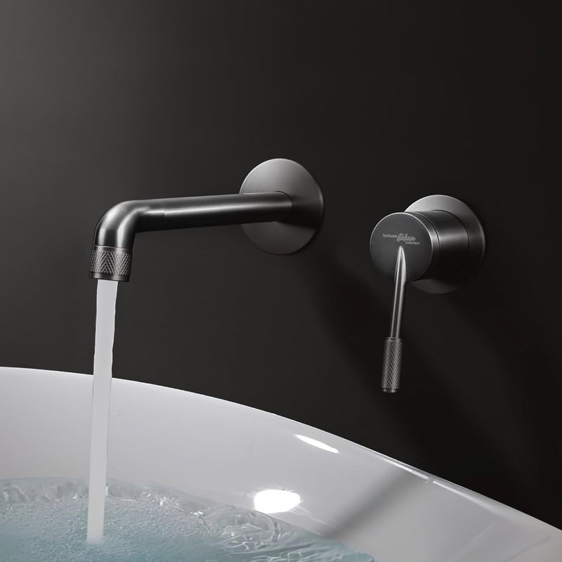 hindware خلاط حوض مخفي من مجموعة هيندوير الإيطالية مع جسم لتركيب على الحائط في الحمام مصنوع من الفولاذ المقاوم للصدأ بتشطيب معدني رمادي رفيع يعمل بواسطة رافعة مجموعة إيفينكو ضمان المصنع لمدة 5 سنوات - Image 1