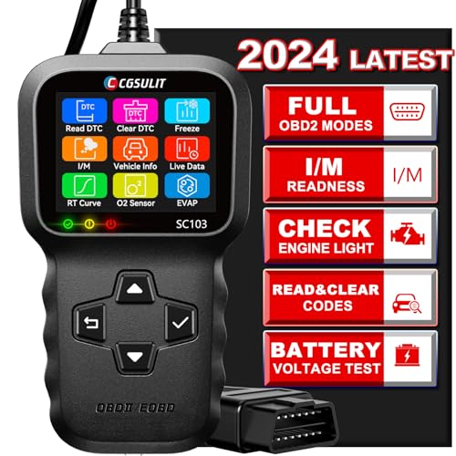 CGSULIT جهاز فحص OBD2، CGSULIT SC103 قارئ رموز السيارة لتشخيص ضوء فحص المحرك وفحص الدخان وأداة مسح DTCs وتدفق البيانات الحية واختبار الجهد للمركبات منذ 1996 - Image 1