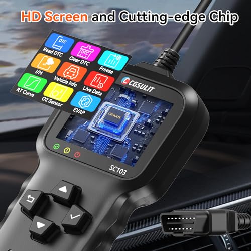 CGSULIT جهاز فحص OBD2، CGSULIT SC103 قارئ رموز السيارة لتشخيص ضوء فحص المحرك وفحص الدخان وأداة مسح DTCs وتدفق البيانات الحية واختبار الجهد للمركبات منذ 1996 - Image 5