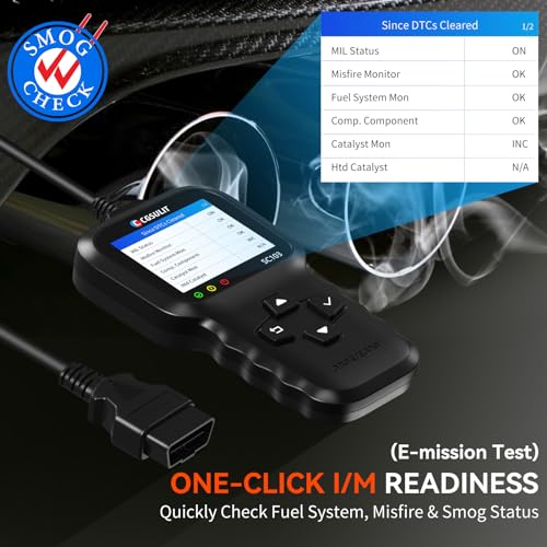 CGSULIT جهاز فحص OBD2، CGSULIT SC103 قارئ رموز السيارة لتشخيص ضوء فحص المحرك وفحص الدخان وأداة مسح DTCs وتدفق البيانات الحية واختبار الجهد للمركبات منذ 1996 - Image 3