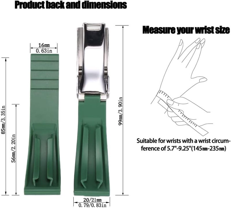 MCXGL Rubber Watch Band Compatible with Yacht Master Oysterflex Submariner GMT Daytona 20mm Strap Waterproof Bracelet Watch Accessories - Image 2