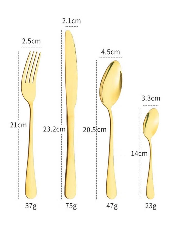 Joshberg - 24 Pieces Cutlery Set， Mirror Polished Cutlery Set,Dishwasher Safe Knife Fork Spoon Tableware set(Gold) - Image 1