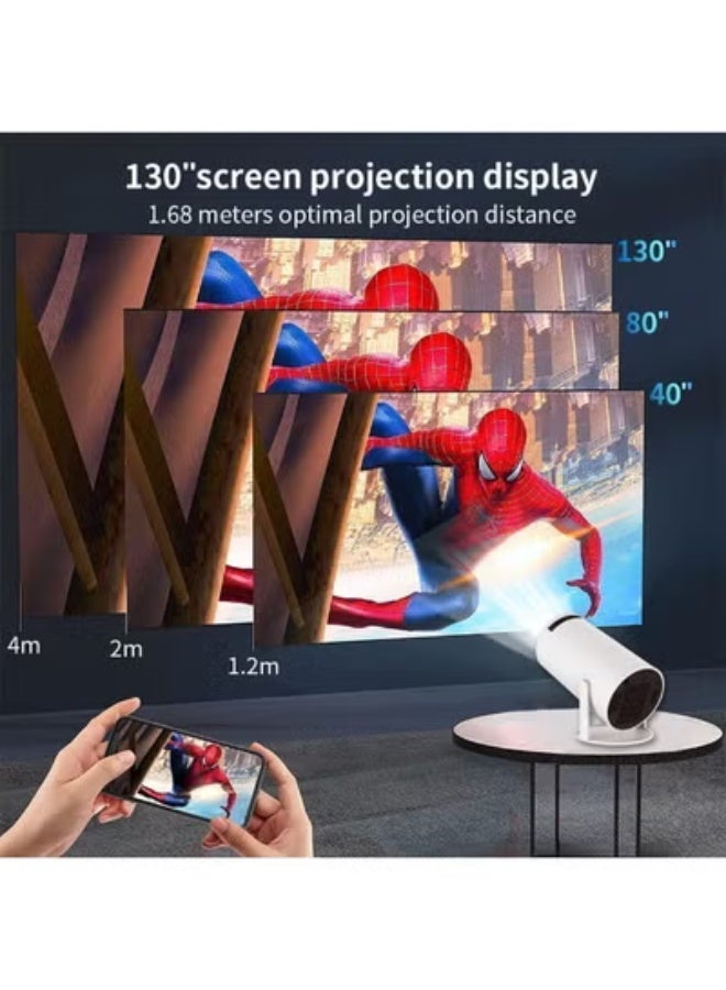 Mini Portable Smart Projector 4K Supported Full HD 1080P, WiFi 6 and Bluetooth, 180° Rotatable Auto Keystone Correction, Compatible with Android and iPhone for Bedroom and Outdoor Use - Image 4