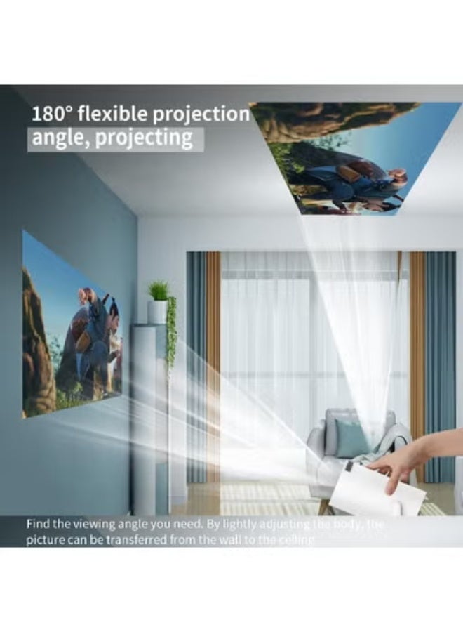 Mini Portable Smart Projector 4K Supported Full HD 1080P, WiFi 6 and Bluetooth, 180° Rotatable Auto Keystone Correction, Compatible with Android and iPhone for Bedroom and Outdoor Use - Image 5