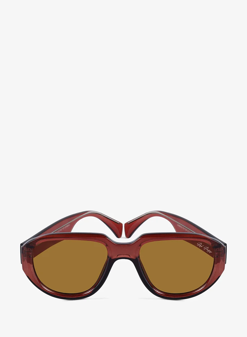 Woggles Red Pappy Lumivista Brown Oversized Sunglasses