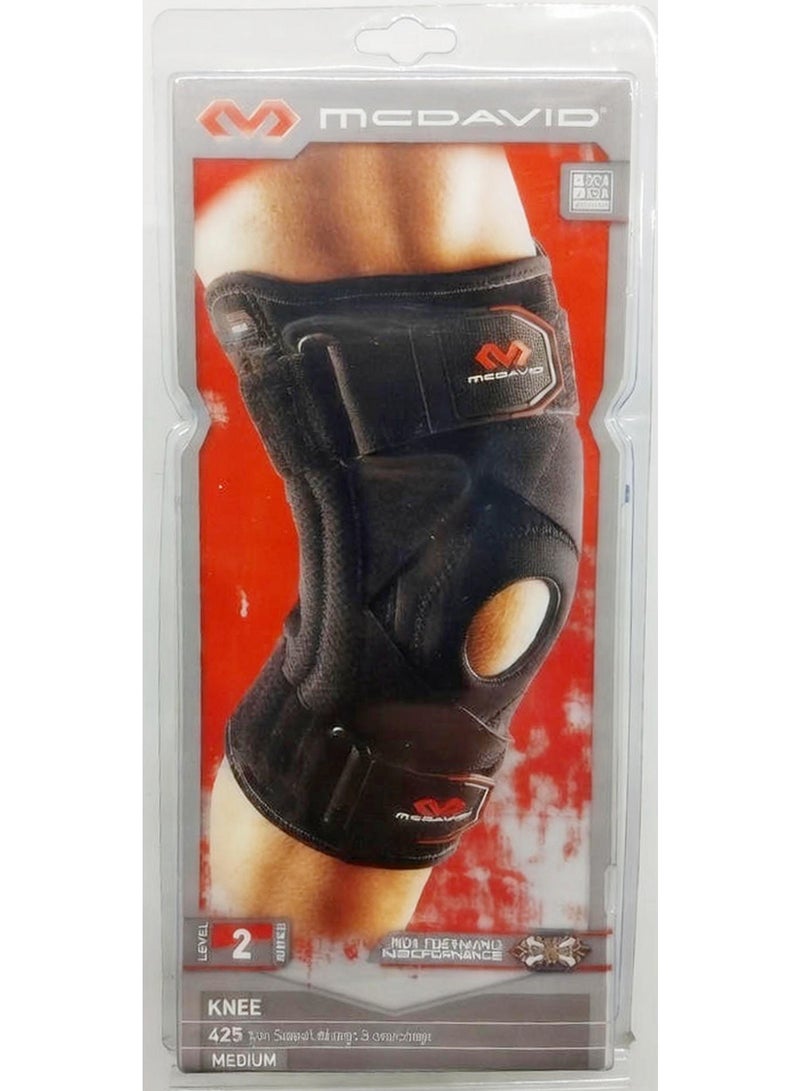 McDavid 425 Level 2 Advanced Medium Knee Support W/Stays & Cross Straps 100% Neoprene Black 35.6-38.1Cm - Image 1