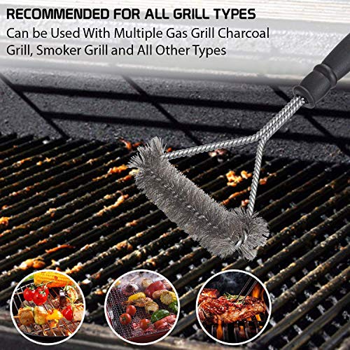 SG-Mart Grill Brush, BBQ Brush and Scraper, 12 Inch 2-Sided Barbecue Grill Brush for All Grill Cleaning - Image 5