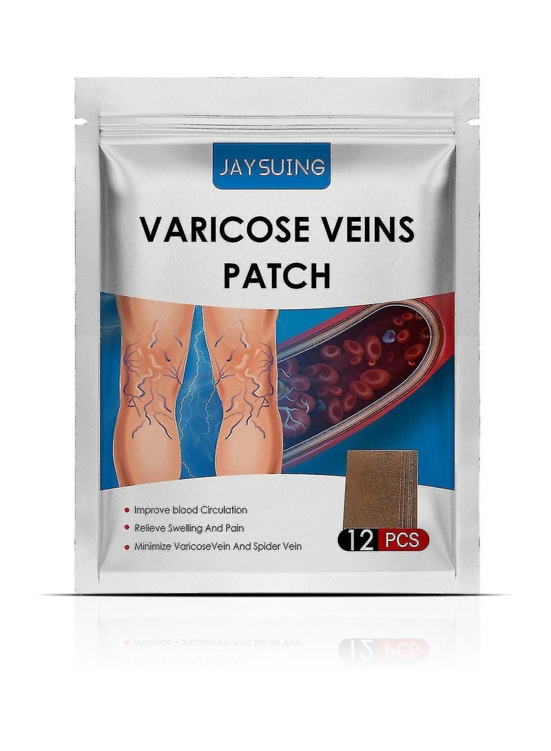 Jaysuing Varicose Veins Patches for Legs to Improve Blood Circulation Strengthen Capillary Health Relieve Swelling Pain and Fatigue Minimize Varicose Vein and Spider Vein 12 Pcs/Pack  - Image 3