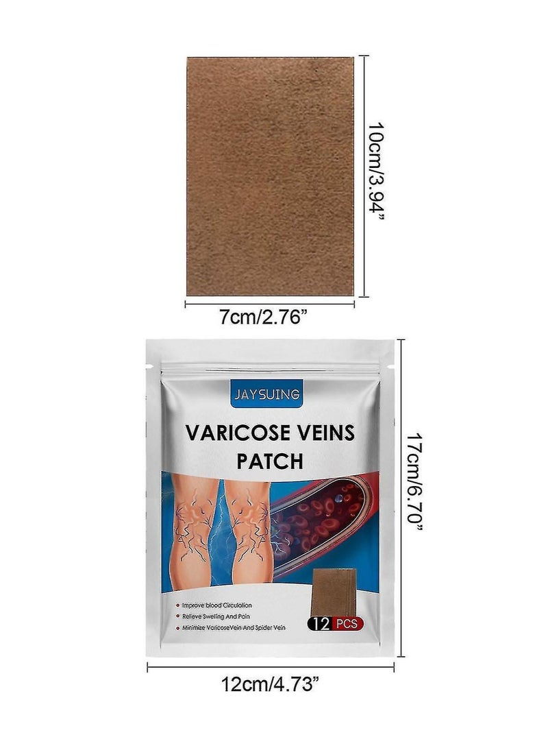 Jaysuing Varicose Veins Patches for Legs to Improve Blood Circulation Strengthen Capillary Health Relieve Swelling Pain and Fatigue Minimize Varicose Vein and Spider Vein 12 Pcs/Pack  - Image 4