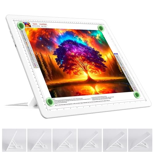 TOHETO Rechargeable A3 Light Board with Stand Super Bright Magnetic Light Pad with Side Buttons Wireless Light Box for Tracing and Drawing Cordless LED Light Table for Diamond Painting Sketching - Image 1