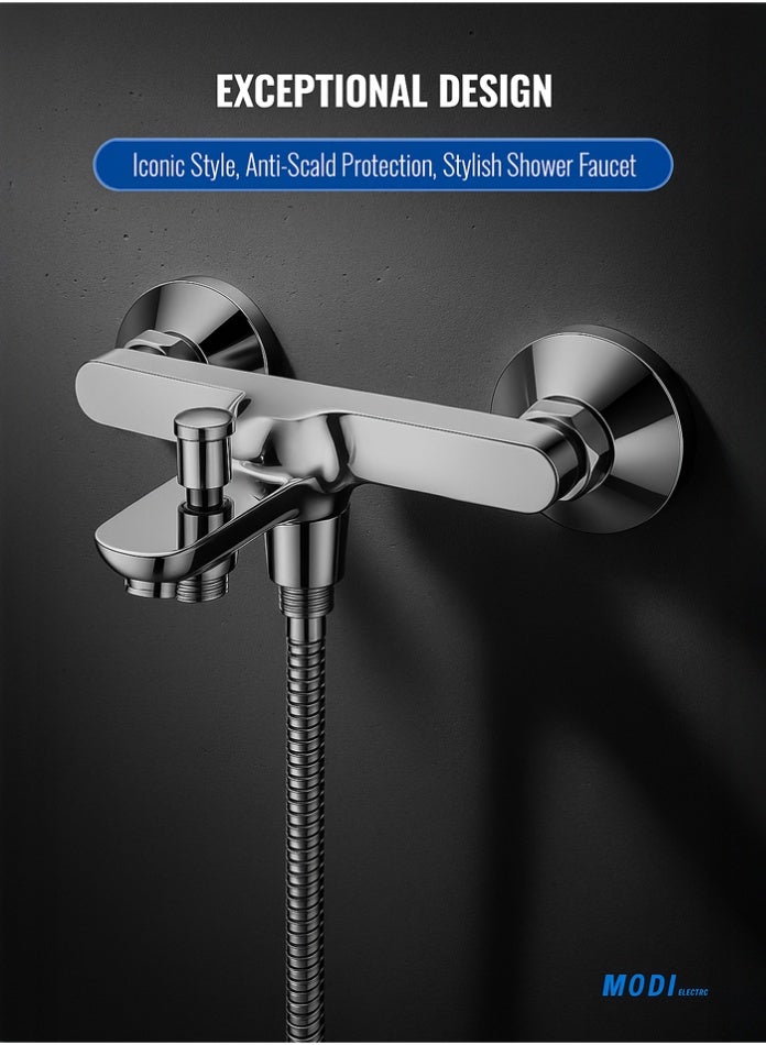 MODI Shower Mixer Tap – Zinc Alloy Body, Wall-Mounted Design, 164x126x91mm, Durable Chrome Finish - Image 4