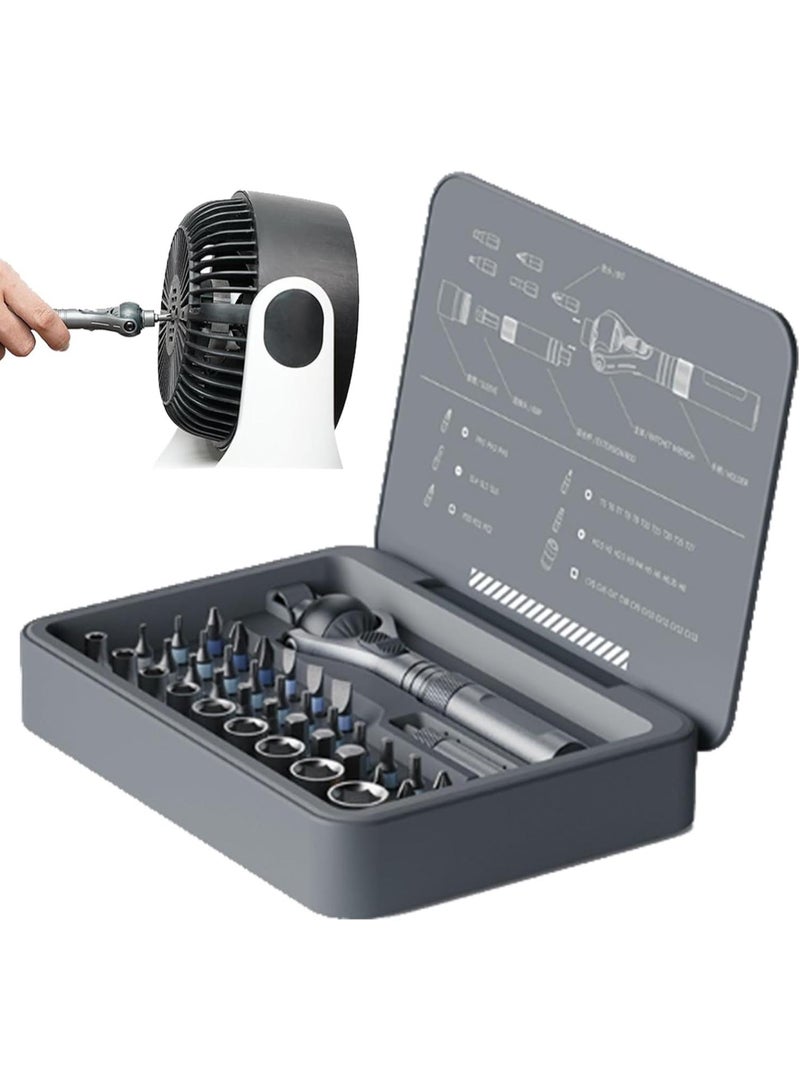 GGOOT Ratchet Tool Set - Complete Socket Kit with Storage Case 40 Precision Bits | Non Slip Handle Multifunctional Wrench Set for Automotive Car Home Maintenance Garage Equipment Hardware Repair Tools - Image 1