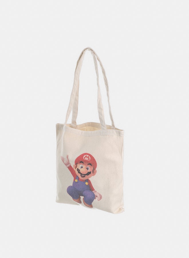 Akher el Ankoud High quality Super Mario print linen handbag 