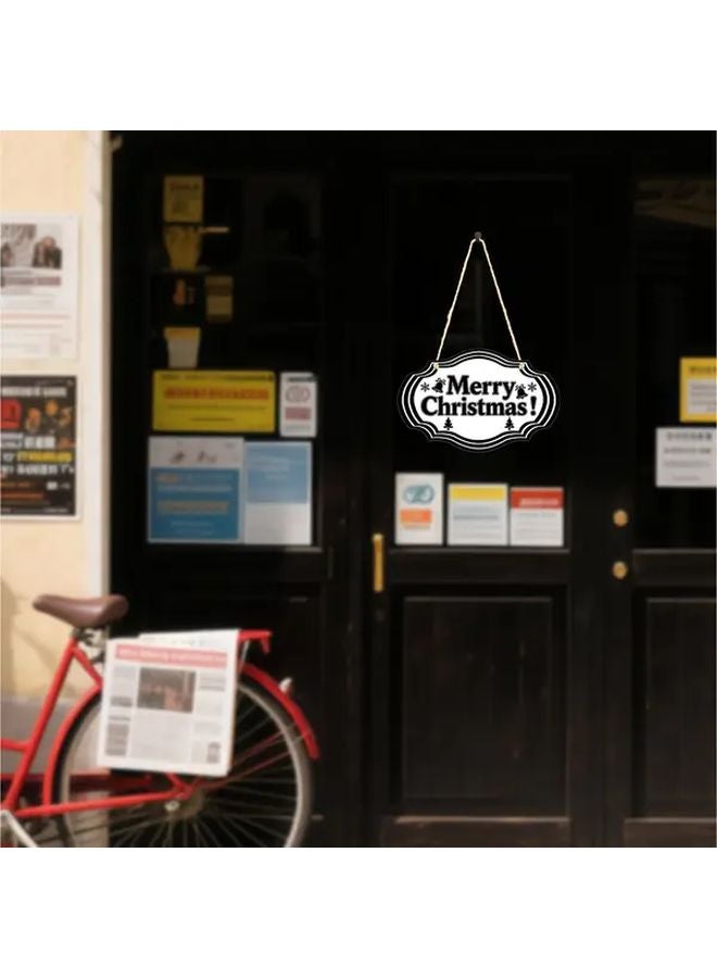 Black And White Wood Christmas Tree Wall Sign Merry Christmas Decoration - Image 4