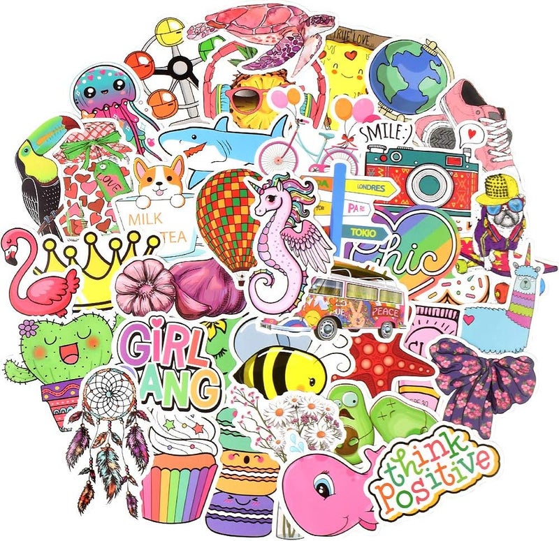 QTL Waterproof Stickers for Water Bottles - Pack of 100 - Image 1