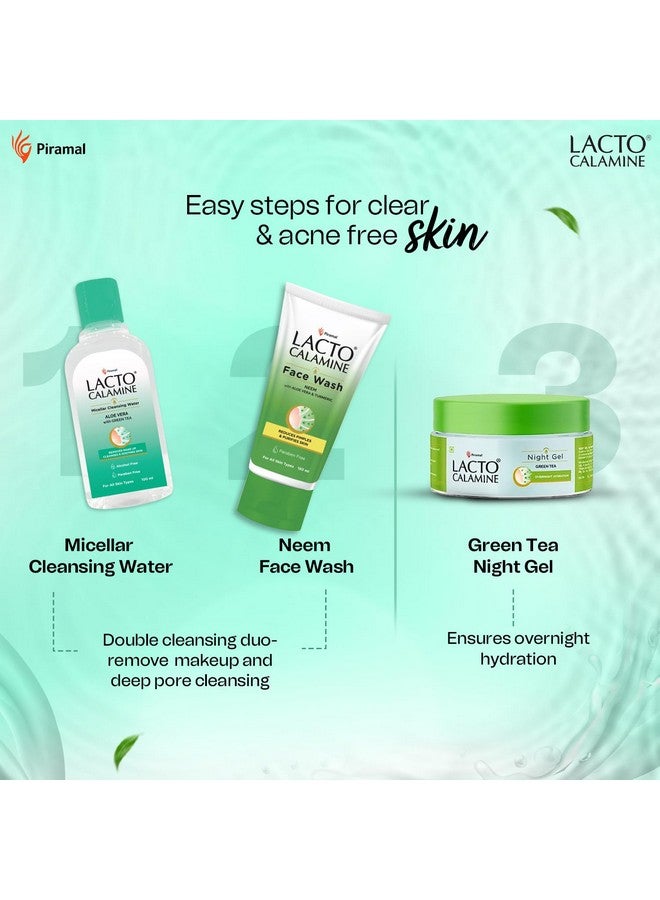 لاكتو كلامين سائل مزيل المكياج بماء ميسيلار | 100 مل لكل قطعة - عبوة من 3 قطع | خلاصة الصبار والشاي الأخضر والنياسيناميد |ماء تنظيف للوجه يزيل المكياج والزيوت الزائدة والشوائب |خالٍ من الكحول - Image 5