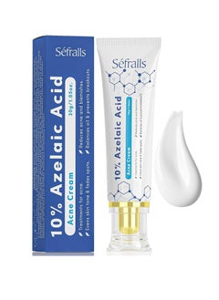 Sefralls 10% Azelaic Acid Acne Cream, Premium Azelaic Acid Facial Cream - Redness Relief For Face, Redness Reducing Skin Care, Prevents Acne Breakouts, Ease Pimple Clarify Skin Soothe Irritation,1 Oz  - Image 1