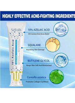 Sefralls 10% Azelaic Acid Acne Cream, Premium Azelaic Acid Facial Cream - Redness Relief For Face, Redness Reducing Skin Care, Prevents Acne Breakouts, Ease Pimple Clarify Skin Soothe Irritation,1 Oz  - Image 3