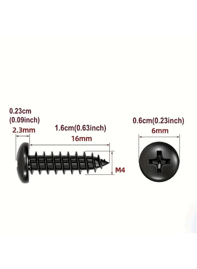 10pcs M4 20mm Black Wood Grain Self Tapping Screws Hex Socket Nickel Plated - Image 3