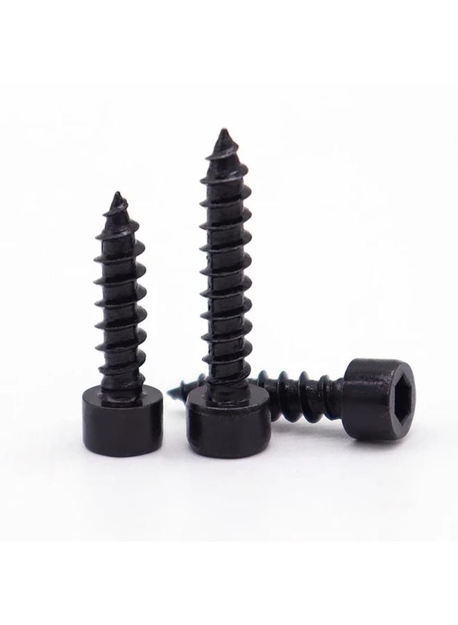 10pcs M4 20mm Black Wood Grain Self Tapping Screws Hex Socket Nickel Plated - Image 5