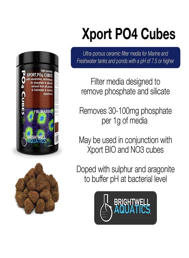 Brightwell Aquatics Xport PO4 Cubes - High-Porosity Cube Filter Media for Phosphate & Silicate Removal from All Ponds & Freshwater & Marine Aquariums, 250ML (XPCubeP250) - Image 2