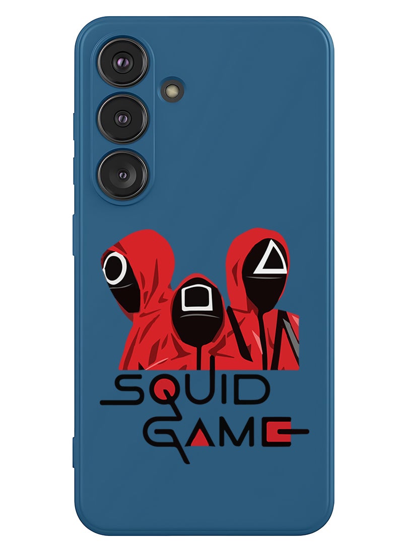 Theodor Protective Slim Fit Case Liquid Silicone Cover with Full Body Protection Anti-Scratch Shockproof Case For Samsung Galaxy S25 (Blue) - Squid - Image 1