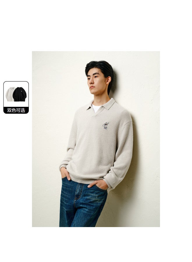 Waxbird Men's Loose Embroidered Cuban Collar Sweater Men's Sweater - Image 2