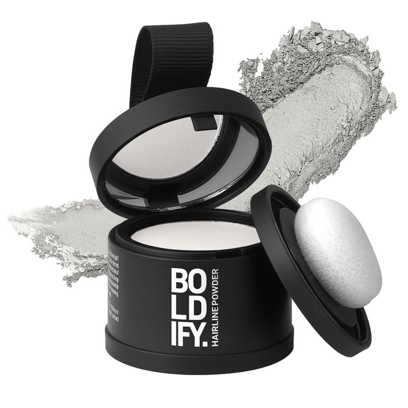 BOLDIFY Hairline Powder - Root Touch Up Hair Color for Gray Coverage - Bald Spot Concealing Hair Powder for Women & Men - 24-Hour Stain-Proof - White - Image 1