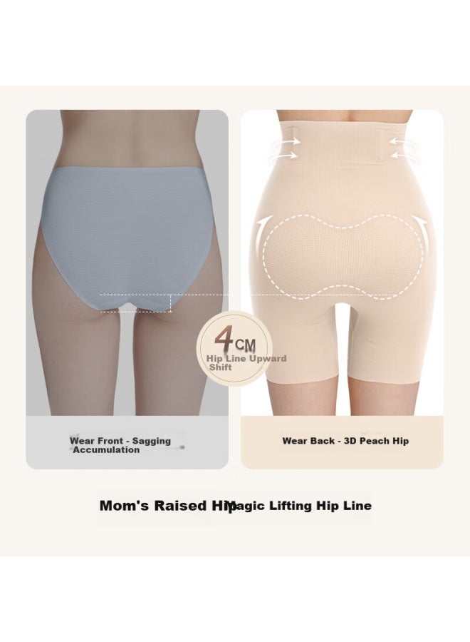Ubras Ultra High Waist Tummy Control Seamless Hip-lifting Shapewear Women's Panties Ceramic Skin Color Triangle Panties L - Image 4