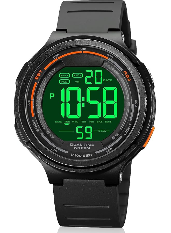 KASTWAVE Mens Digital Sports Watch Military Watches For Men Large Led Screen 12 24H Chronograph Tactical Watch Waterproof Backlight Alarm Date Wristwatch Multifunction Army Countdown Stopwatch For Men - Image 1