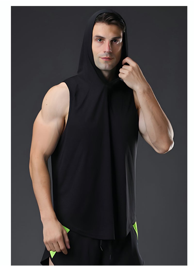 RIOXS Men's Workout Hooded Tank Top Sleeveless Bodybuilding Muscle Shirts Gym Hoodies Tops  - Image 4