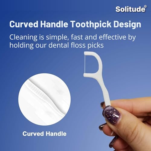 Solitude 100 Pieces 3 in 1 Tooth Cleaning Dental Floss Fresh Toothpick Cleaners, Disposable Teeth Flossing Thread Toothpicks with Tongue Cleaner Stick for Fresh, Healthy and Breath Gums - Image 2