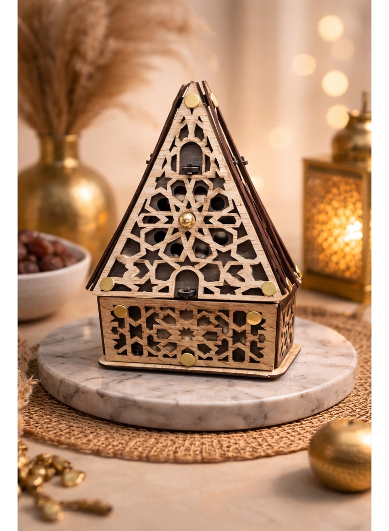 مبخرة خشب فاخرة للديكور المنزلي والديكورات الرمضانية – تصميم أنيق – وزن 200 جرام - Image 2