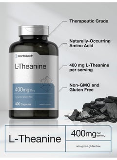 Horbaach Horbäach L-Theanine 400mg | 400 Capsules | High Potency Supplement | Non-GMO & Gluten Free  - Image 3