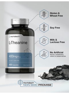 Horbaach Horbäach L-Theanine 400mg | 400 Capsules | High Potency Supplement | Non-GMO & Gluten Free  - Image 4