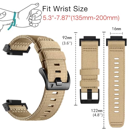 Abanen Rugged Nylon Watch Band for Casio gshock DW-5600/8900, Adjustable Sports Wrist Strap for GA-100/GW-B5600/GB-5600 /GW-6900 (Coyote Tan) - Image 3