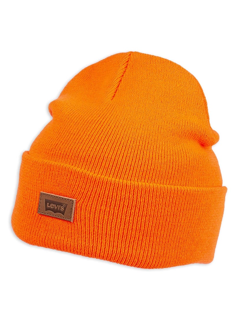 Levi's Levi's All-Gender Classic Knit Cuffed All Season Beanie Hat, Neon Orange, One Size  - Image 4
