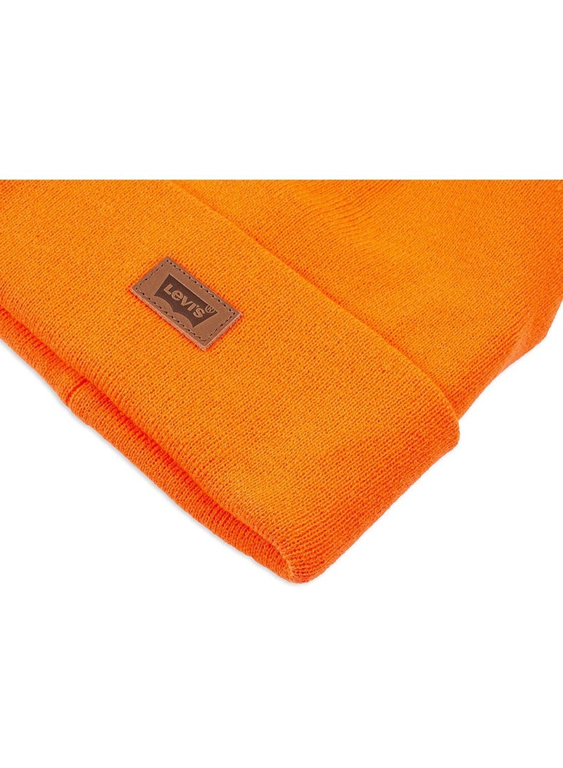 Levi's Levi's All-Gender Classic Knit Cuffed All Season Beanie Hat, Neon Orange, One Size  - Image 3