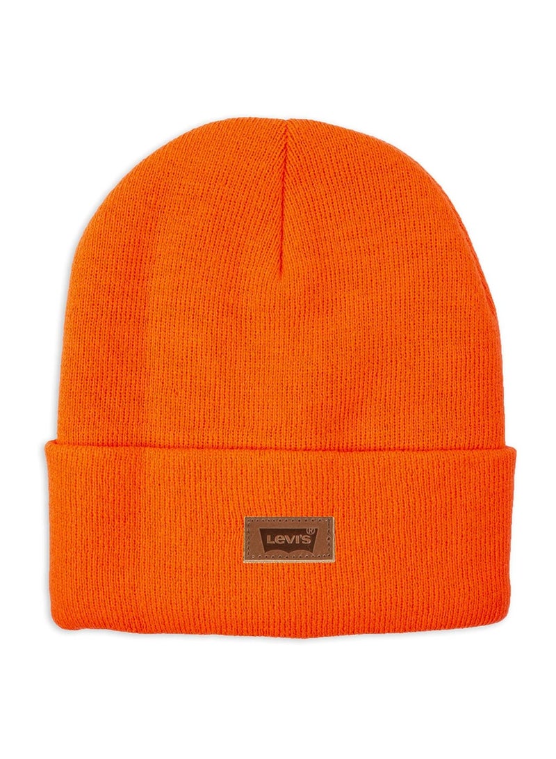 Levi's Levi's All-Gender Classic Knit Cuffed All Season Beanie Hat, Neon Orange, One Size  - Image 1