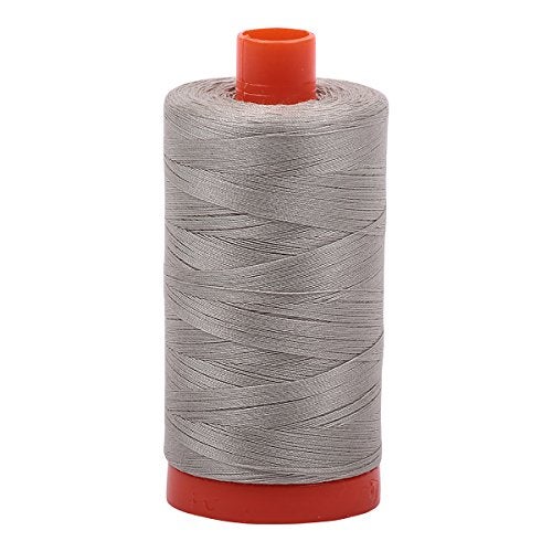 Aurifil A1050-5021 Solid 50wt 1422yds Light Grey Mako Cotton Thread - Image 1