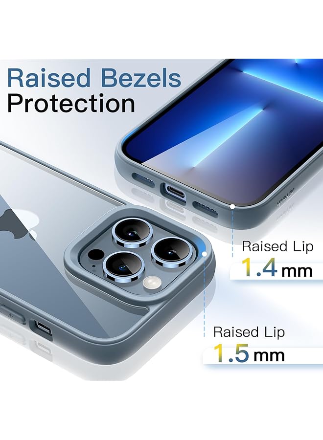 Jetech Case For Iphone 13 Pro 6.1 Inch Shockproof Phone Bumper Cover Solid Color Matte Tpu Frame Anti Scratch Clear Back Sierra Blue - Image 5