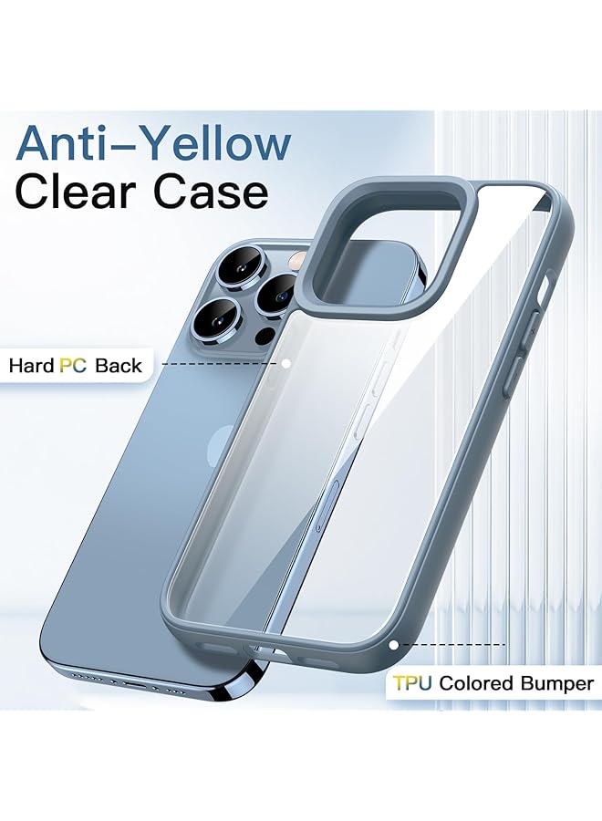 Jetech Case For Iphone 13 Pro 6.1 Inch Shockproof Phone Bumper Cover Solid Color Matte Tpu Frame Anti Scratch Clear Back Sierra Blue - Image 3