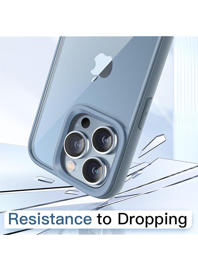 Jetech Case For Iphone 13 Pro 6.1 Inch Shockproof Phone Bumper Cover Solid Color Matte Tpu Frame Anti Scratch Clear Back Sierra Blue - Image 4