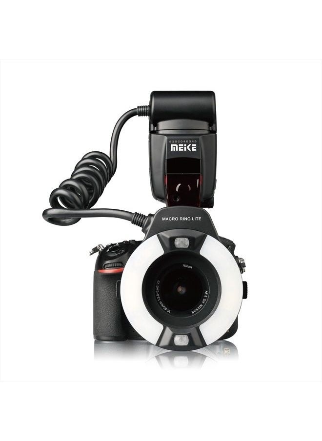 Meke - MK-14EXT-N I-TTL Macro Ring Flash Compatible with Nikon D7100 D7000 D5200 D5100 D5000 D3500 D3200 D3100 D90 D300S D600 with LED AF Assist Lamp - Image 1