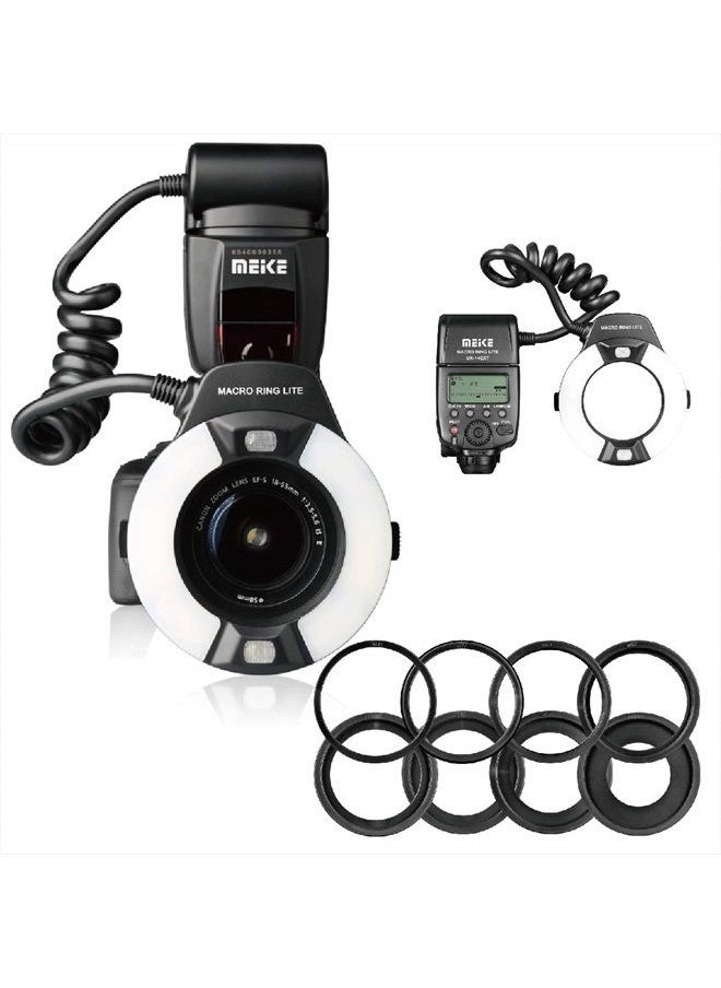 Meke - MK-14EXT-N I-TTL Macro Ring Flash Compatible with Nikon D7100 D7000 D5200 D5100 D5000 D3500 D3200 D3100 D90 D300S D600 with LED AF Assist Lamp - Image 1