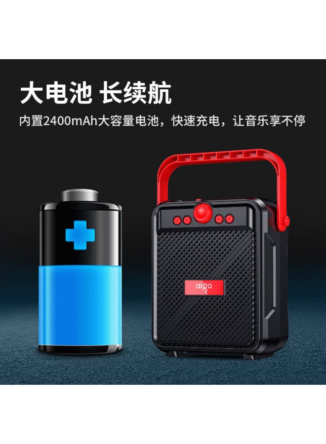 aigo Bluetooth Speaker Outdoor Square Dance Audio Large Volume Portable Handheld Speaker Mini Home Subwoofer Amplifier - Image 4