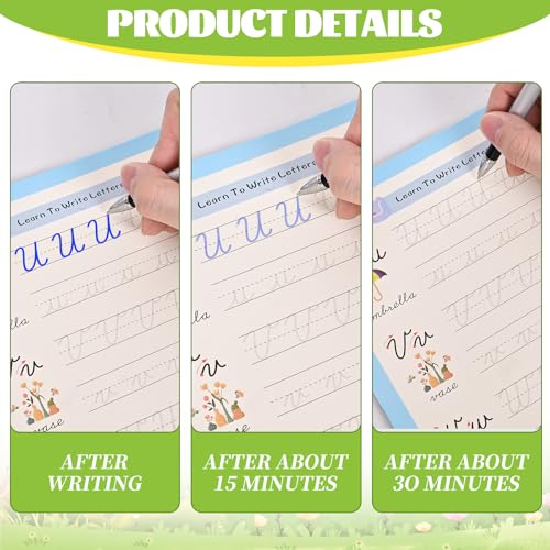 AALGO Grooved Cursive Handwriting Workbook, Reusable Magic Grooved Cursive Writing Practice Book for Beginners with Guided Tracing, Learn Cursive Workbook for Kids Ages 8–12 - Image 3