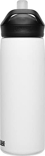 CamelBak Eddy Insulated Stainless Steel Water Bottle with Bite Valve Straw LongLasting Cold Hydration for Everyday Performance 20oz White - Image 3